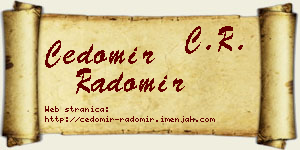 Čedomir Radomir vizit kartica
